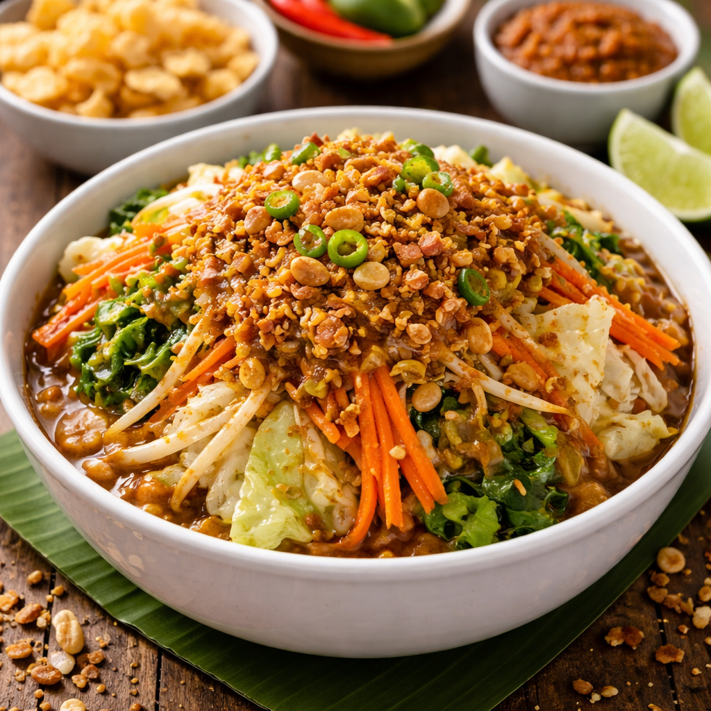 Asinan Eat and Eat – makanan dengan campuran wortel, toge, dan sawi asin