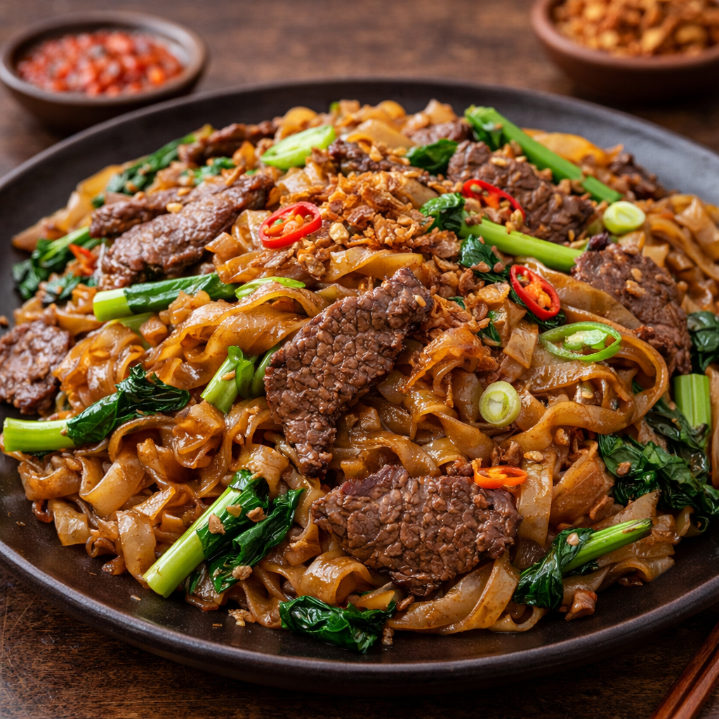 Kwetiaw Goreng Sapi Eat and Eat – kwetiaw goreng dengan potongan daging sapi dan telur